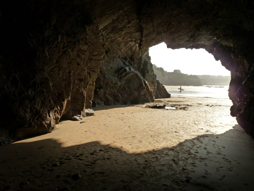beach caves, cornwall